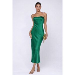Resa Anna Satin Strapless Slip Dress in Verde Green Size M